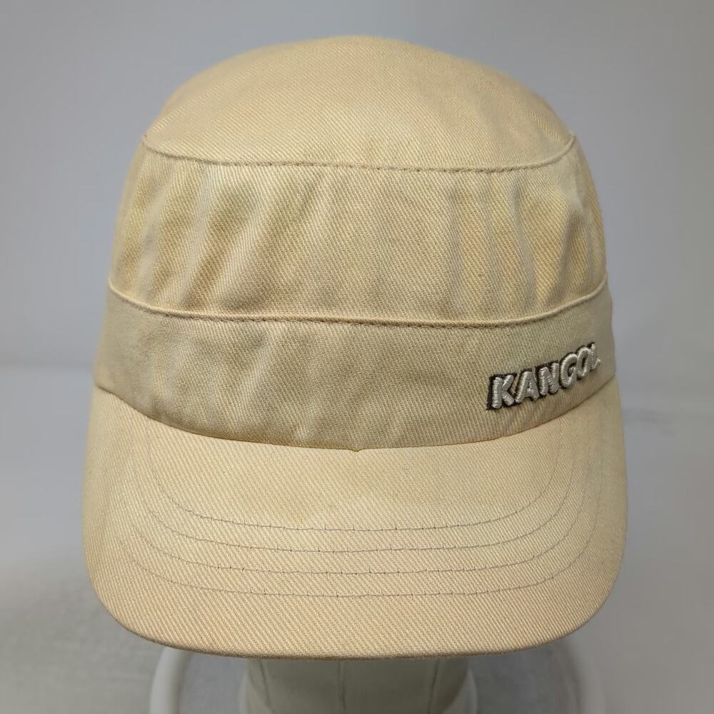 Kangol Baseball Cap Beige Hat M Flexfit Cotton Twill Army Cadet Style Logo - Picture 2 of 9